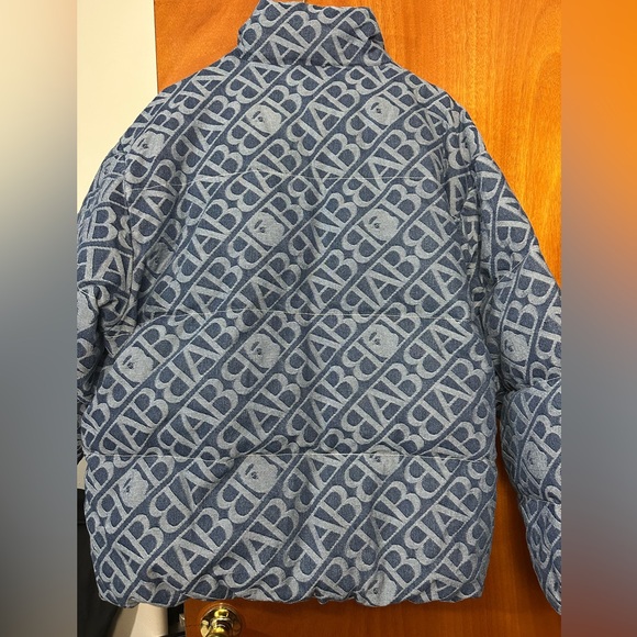*NEW WITH TAGS* BATHING APE | DENIM MONOGRAM PUFFER DOWN JACKET - Picture 5 of 8